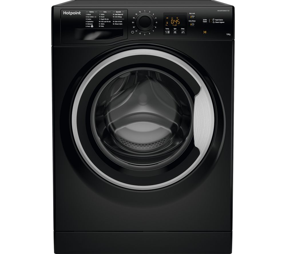 Hotpoint Coreu0026tradeNSWM1043CBSUK 10 kg 1400 Spin Washing Machine - Black, Black