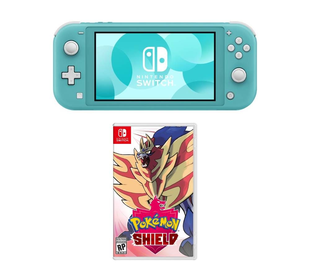 Nintendo Switch Lite & Pokemon Shield Bundle - Turquoise, Turquoise