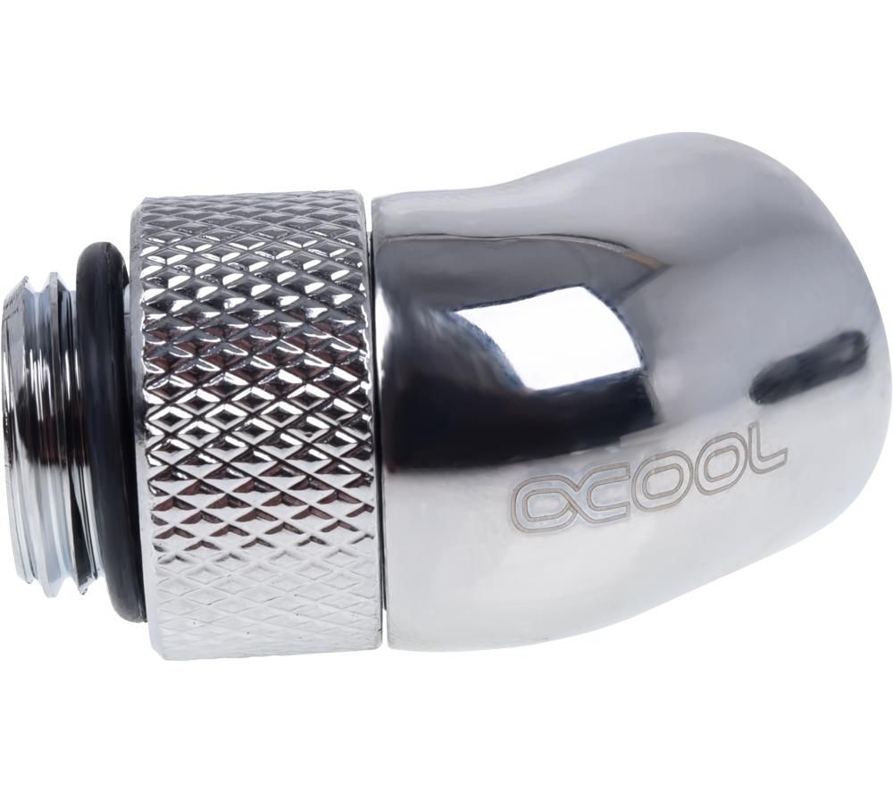 ALPHACOOL Icicle 45 Degree Angled Rotary Fitting - Chrome