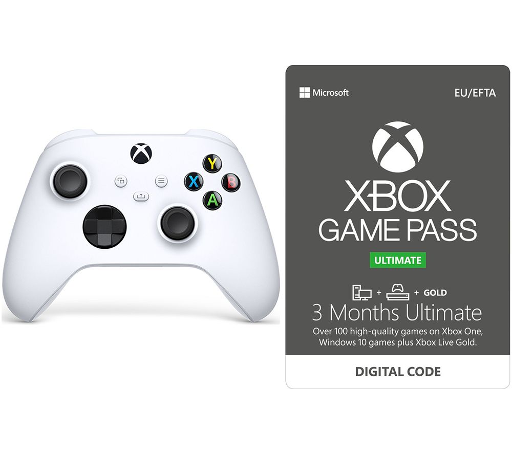 Xbox Wireless Controller & 3-Month Game Pass Ultimate Bundle - Robot White