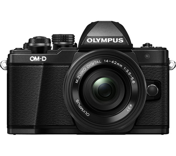 OLYMPUS E-M10 Mark II Compact System Camera with 14-42 mm f/3.5-5.6 EZ Zoom Lens, Blue