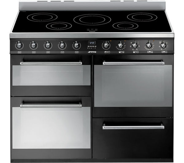 SMEG Symphony SYD4110IBL 110 cm Electric Induction Range Cooker - Black & Stainless Steel, Stainless Steel
