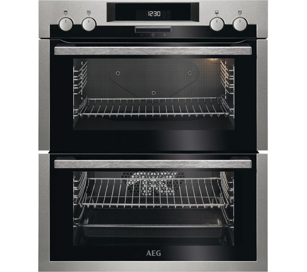 AEG DUE431110M Electric Double Oven - Stainless Steel & Black, Stainless Steel