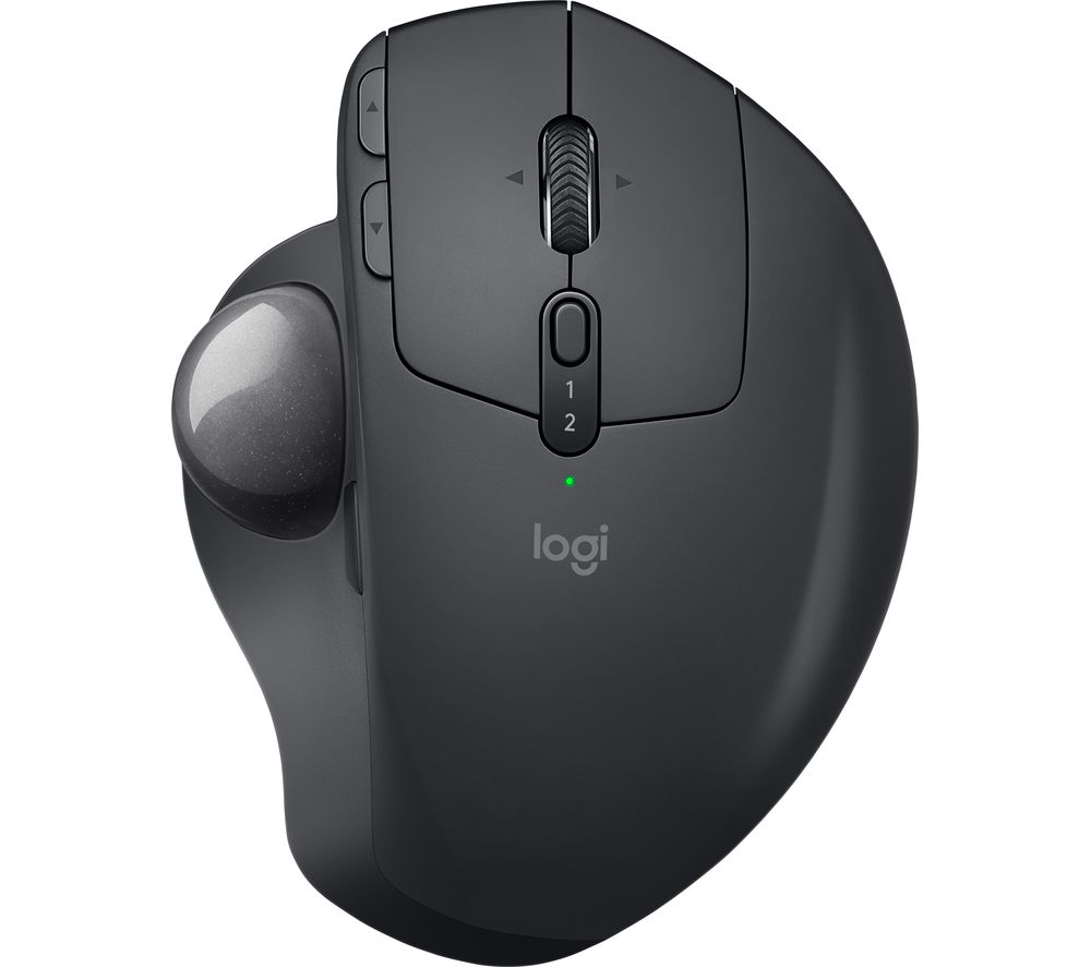 LOGITECH MX ERGO Wireless Darkfield Trackball Mouse, Black