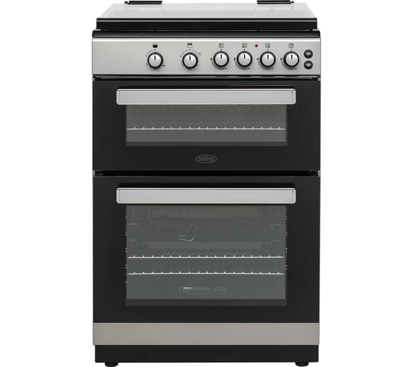 BELLING FSG608Dc 60 cm Dual Fuel Cooker - Silver & Black, Silver