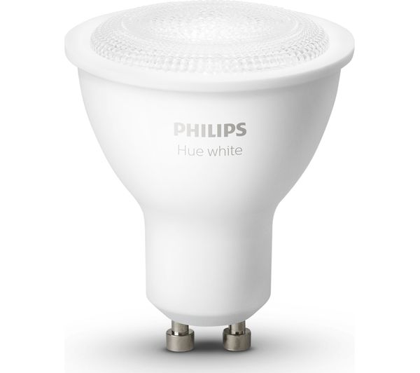 PHILIPS Hue White Smart LED Bulb - Spotlight GU10, White