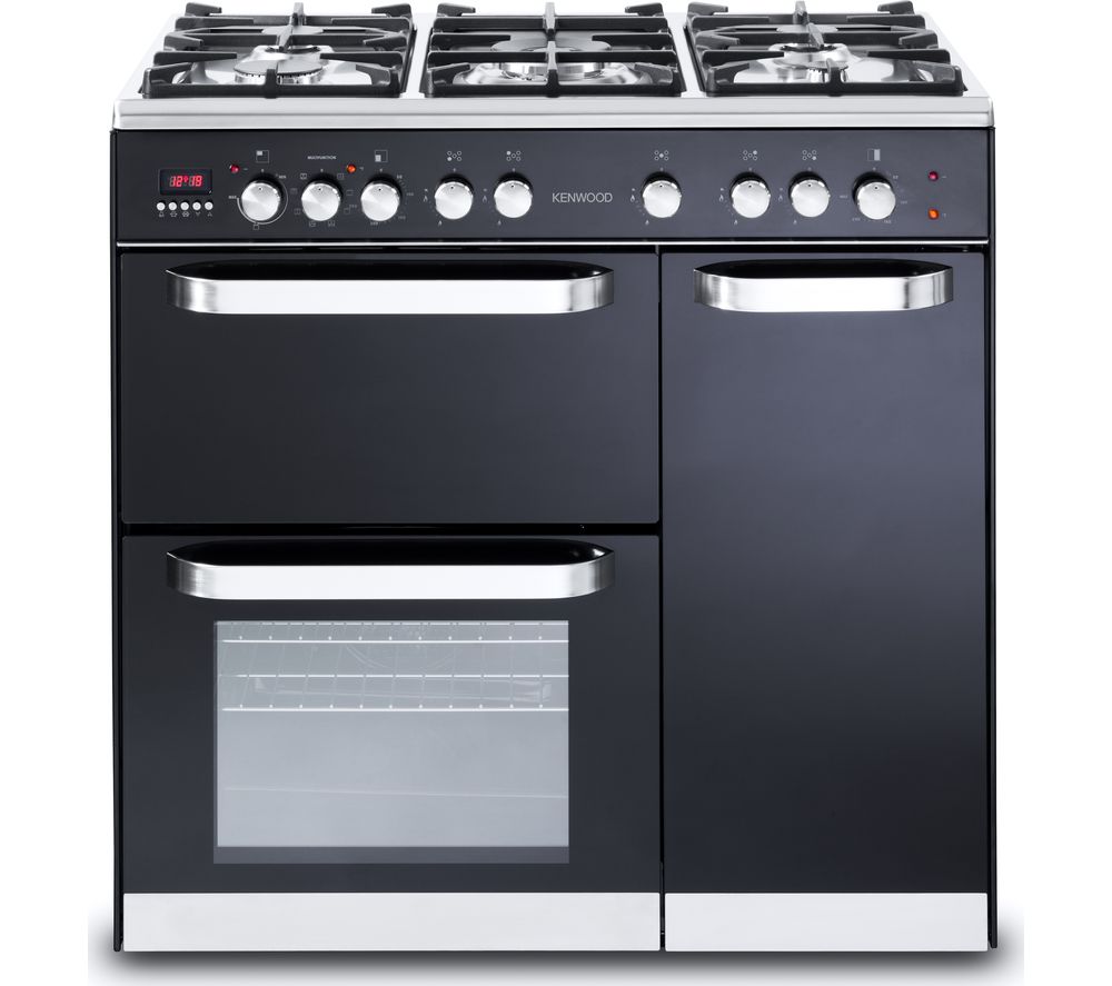 KENWOOD CK503-1 90 cm Dual Fuel Range Cooker - Black & Chrome, Black