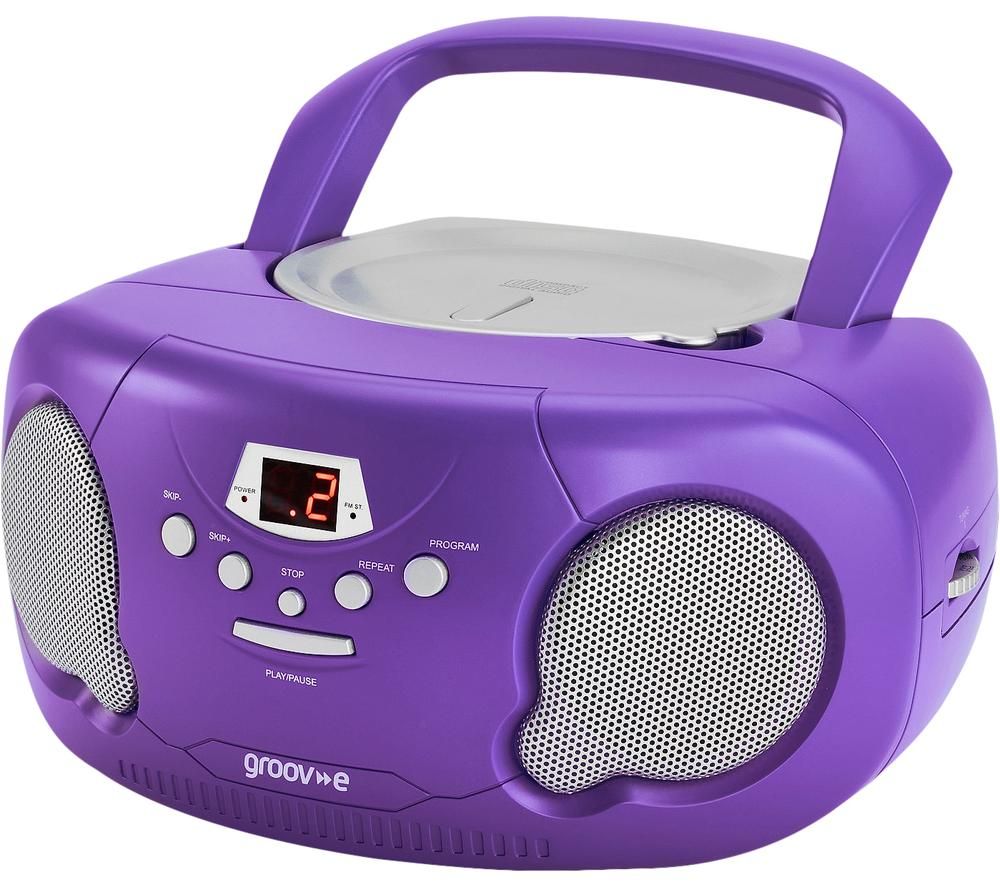 GROOV-E Original Boombox GV-PS733 Portable FM/AM Boombox - Purple, Purple
