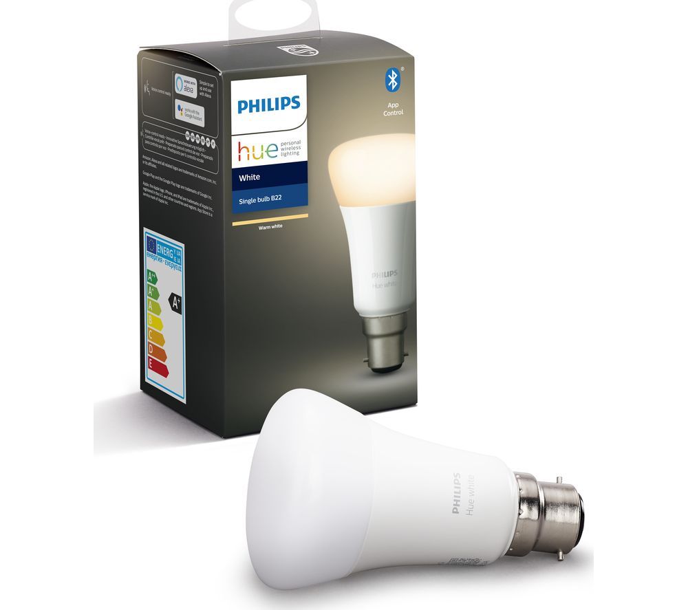 PHILIPS Hue White Bluetooth LED Bulb - B22, White