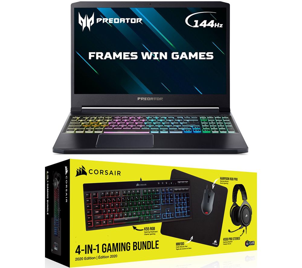 ACER Predator Triton 300 15.6" Gaming Laptop & 4-in-1 Gaming Bundle - Intel®Core i7, RTX 2070, 1 TB SSD