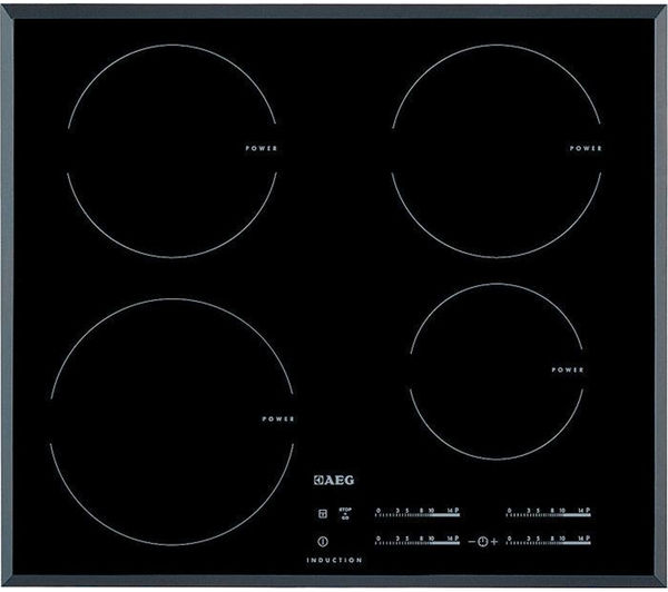 AEG OptiHeat HK654200FB Electric Induction Hob - Black, Black