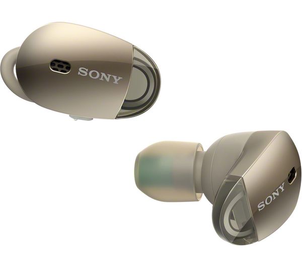 SONY WF1000X Wireless Bluetooth Noise-Cancelling Headphones - Gold, Gold