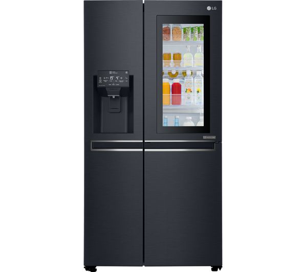 LG American-Style Smart Fridge Freezer Matte Black GSX960MTAZ, Black