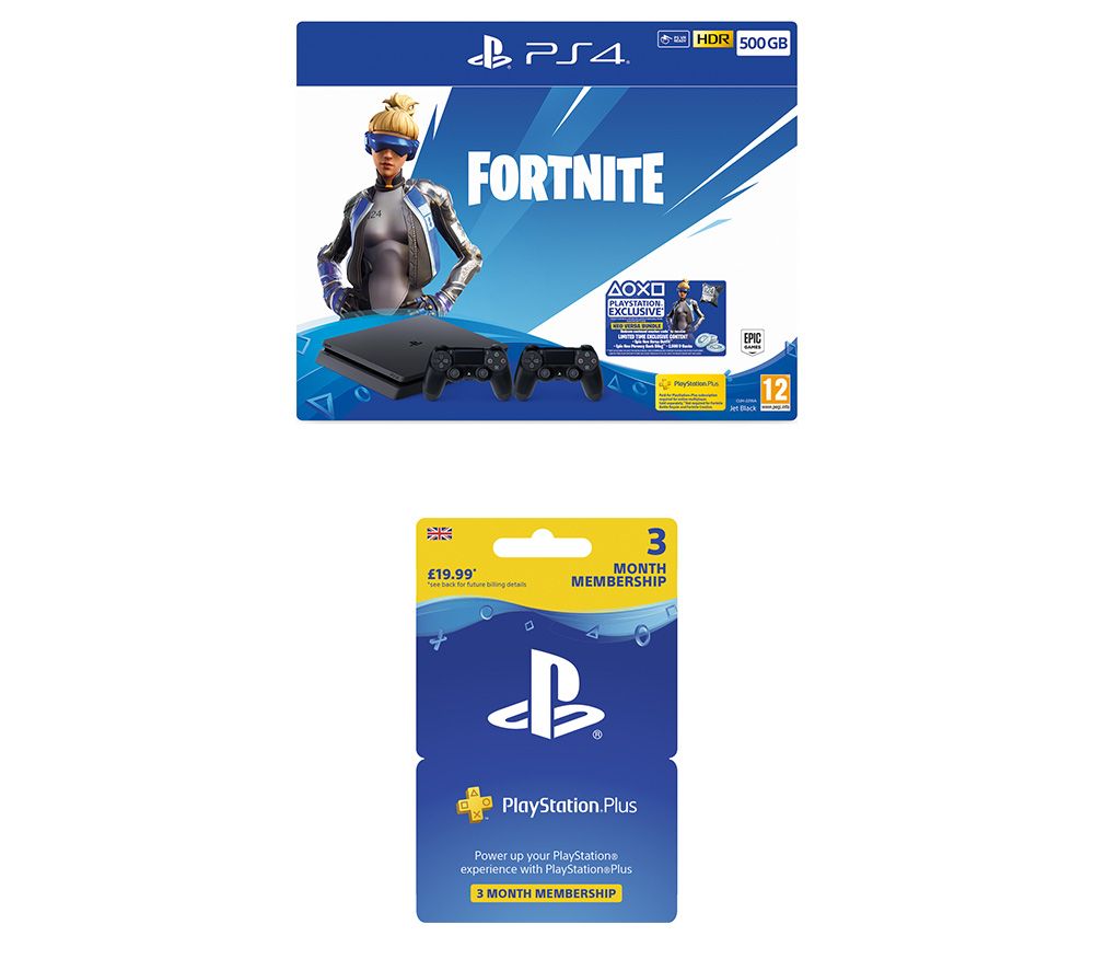 SONY PlayStation 4 with Fortnite Neo Versa & PlayStation Plus 3 Month Subscription Bundle