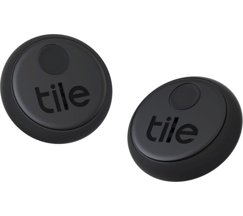 TILE Sticker (2020) Bluetooth Tracker - Black, Pack of 2, Black