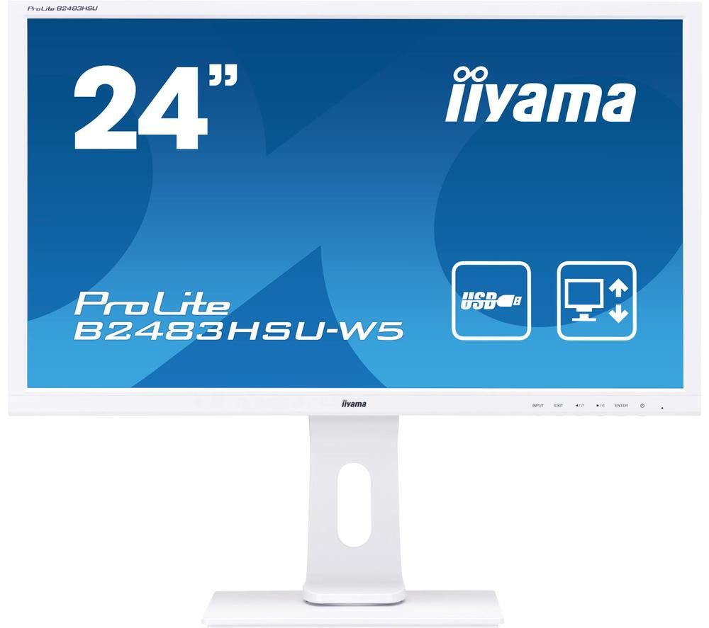 IIYAMA ProLite B2483HSU-W5 Full HD 24" LCD Monitor - White, White