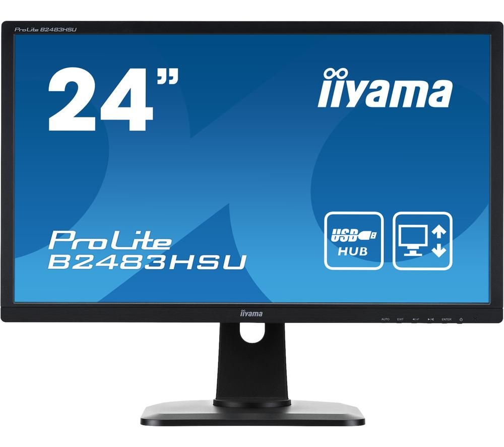 IIYAMA ProLite B2483HSU-B1DP Full HD 24" LCD Monitor - Black, Black