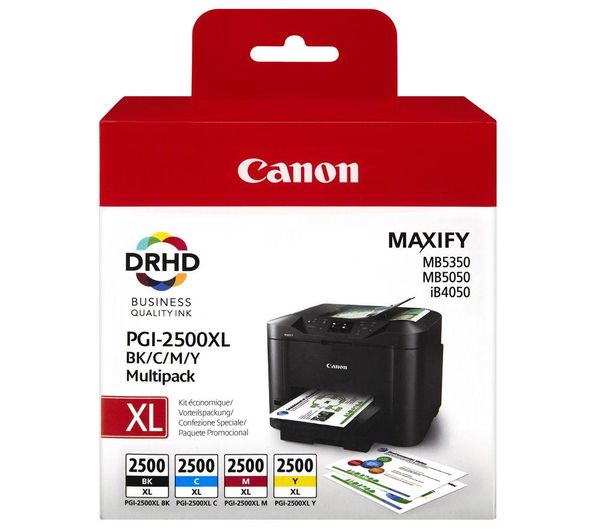 CANON Canon PGI-2500XL Black, Cyan, Magenta & Yellow Ink Cartridges - Multipack, Black