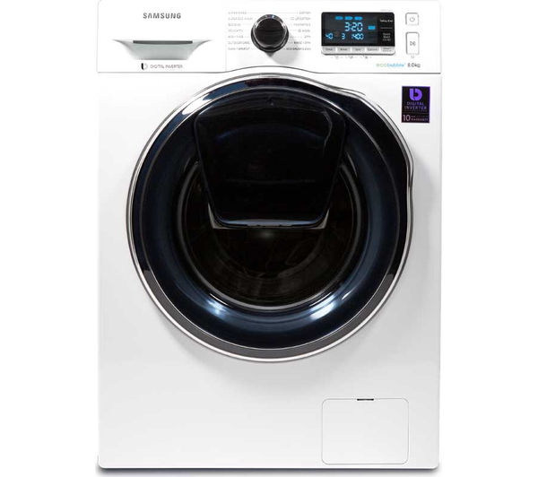 SAMSUNG AddWash WW80K6414QW Washing Machine - White, White