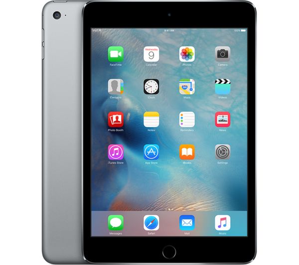 APPLE iPad mini 4 Cellular - 128 GB, Space Grey, Grey