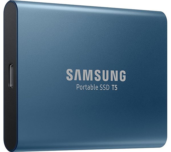 SAMSUNG T5 External SSD - 250 GB, Blue, Blue