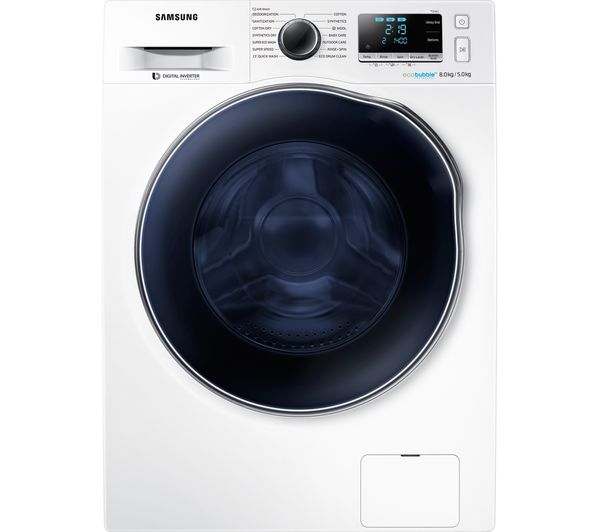 Samsung Washer Dryer ecobubble WD80J6A10AW 8 kg  - White, White
