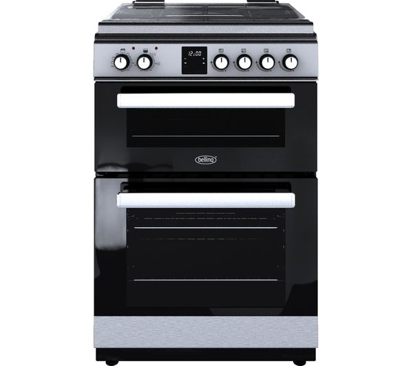 BELLING FSDF608Dc 60 cm Dual Fuel Cooker - Stainless Steel & Black, Stainless Steel