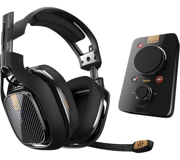 A40TR Gaming Headset & MixAmp Pro TR Headset Amplifier - Black, Black