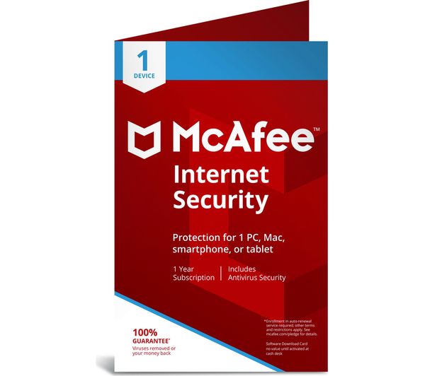 MCAFEE Internet Security - 1 year for 1 device