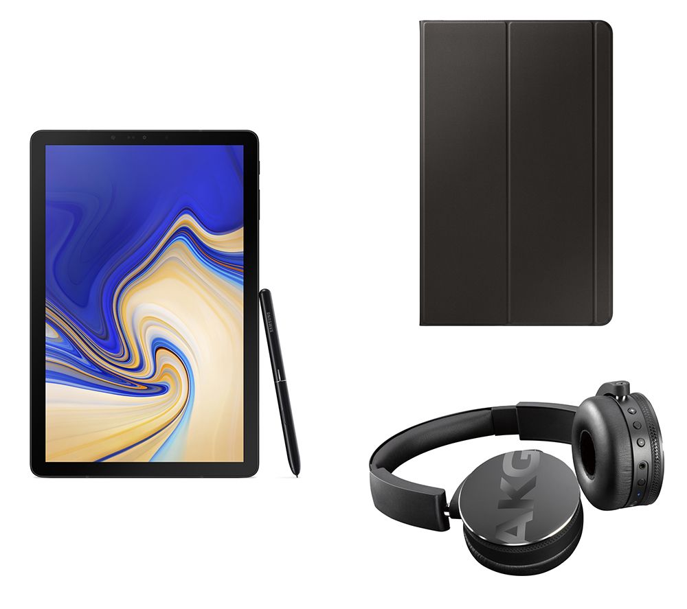 SAMSUNG Galaxy Tab A 10.5" Tablet, C50BT Wireless Bluetooth Headphones & Galaxy Tab A Smart Cover Bundle - 32 GB, Black, Black
