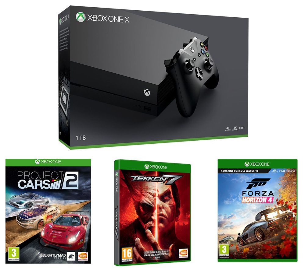 MICROSOFT Xbox One X, Forza Horizon 4, Tekken 7 & Project Cars 2 Bundle