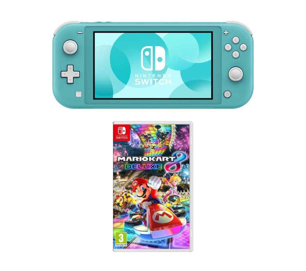 Nintendo Switch Lite & Mario Kart 8 Deluxe Bundle - Turquoise, Turquoise