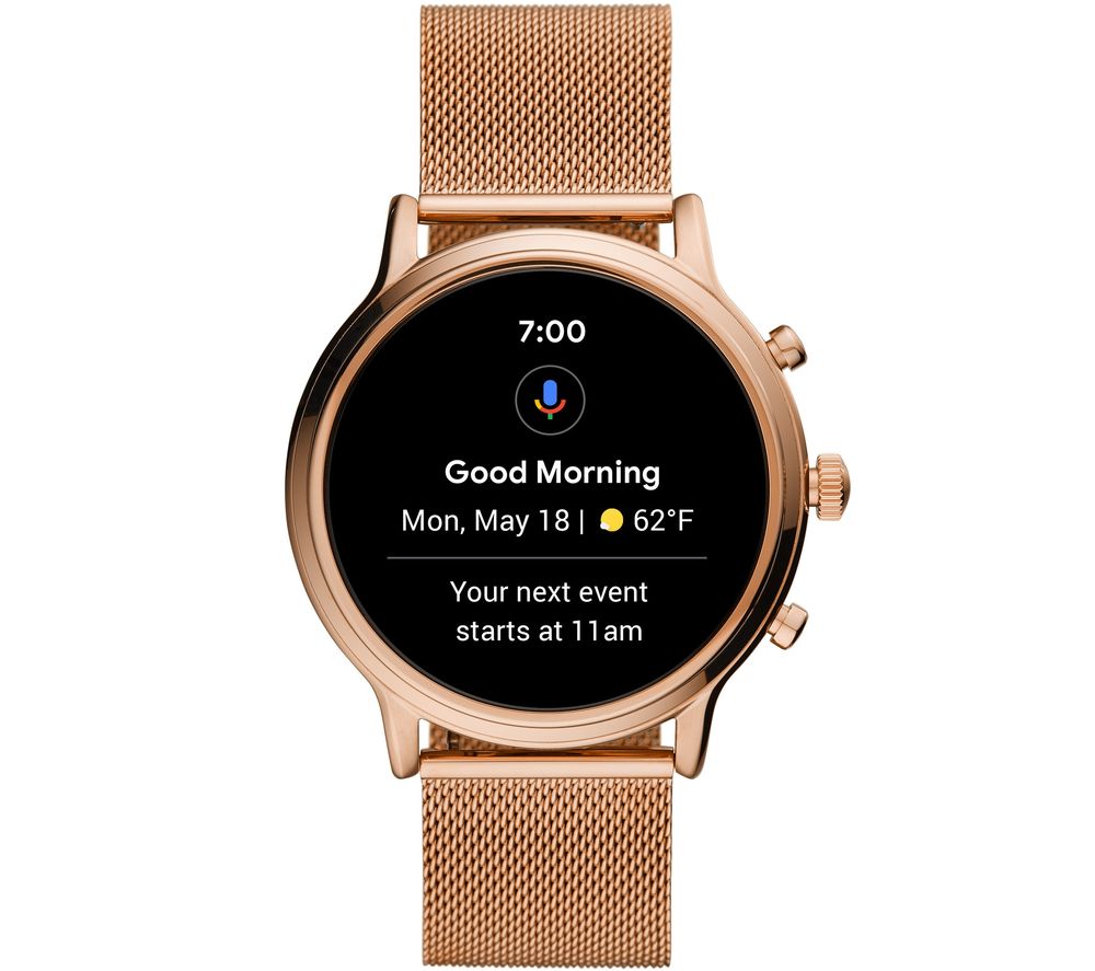 FOSSIL Julianna HR FTW6062 Smartwatch - Rose Gold, Stainless Steel, 44 mm, Stainless Steel