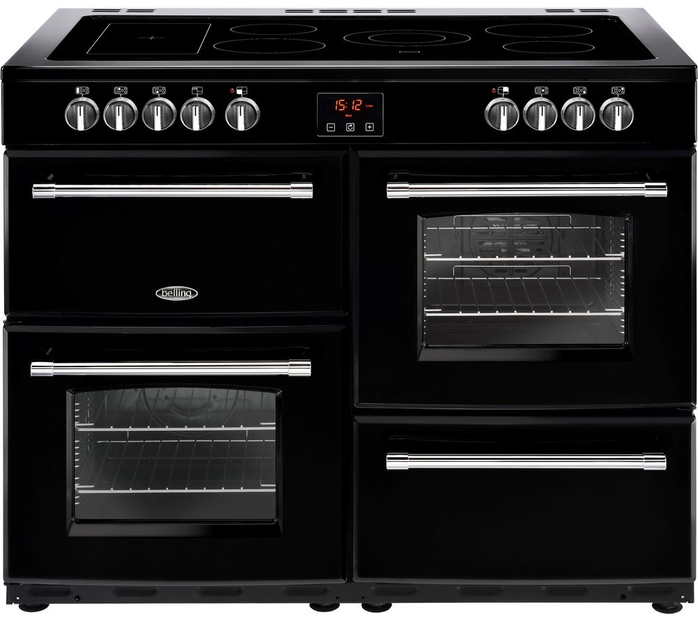 BELLING Farmhouse 110E Electric Ceramic Range Cooker - Black, Black