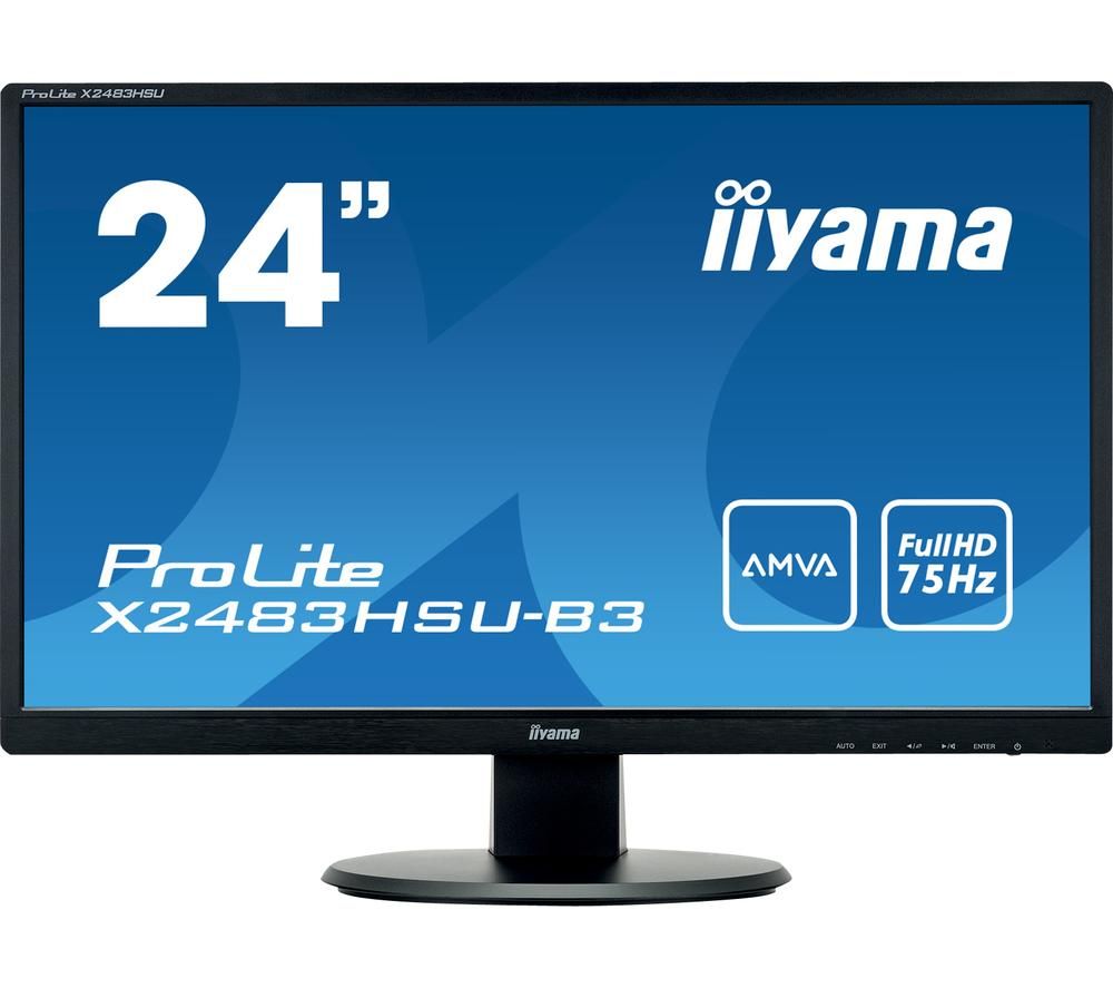 IIYAMA ProLite X2483HSU-B3 Full HD 24 LCD Monitor - Black, Black