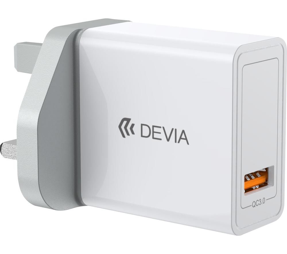 DEVIA DEV-SMRTPLG-QUALSIN-WHT Universal USB Charger