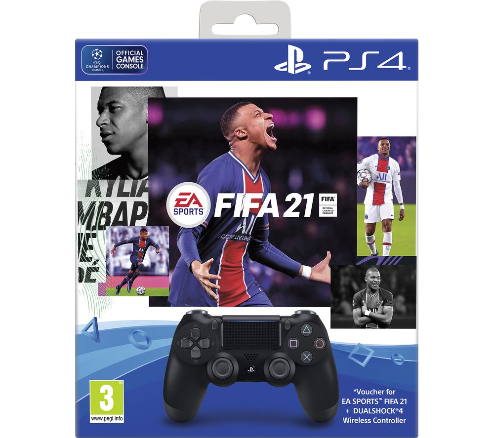 PLAYSTATION DualShock 4 Wireless Controller with FIFA 21 - Black, Black