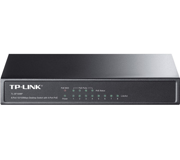 TP-LINK TL-SF1008P Network Switch - 8 port, Black