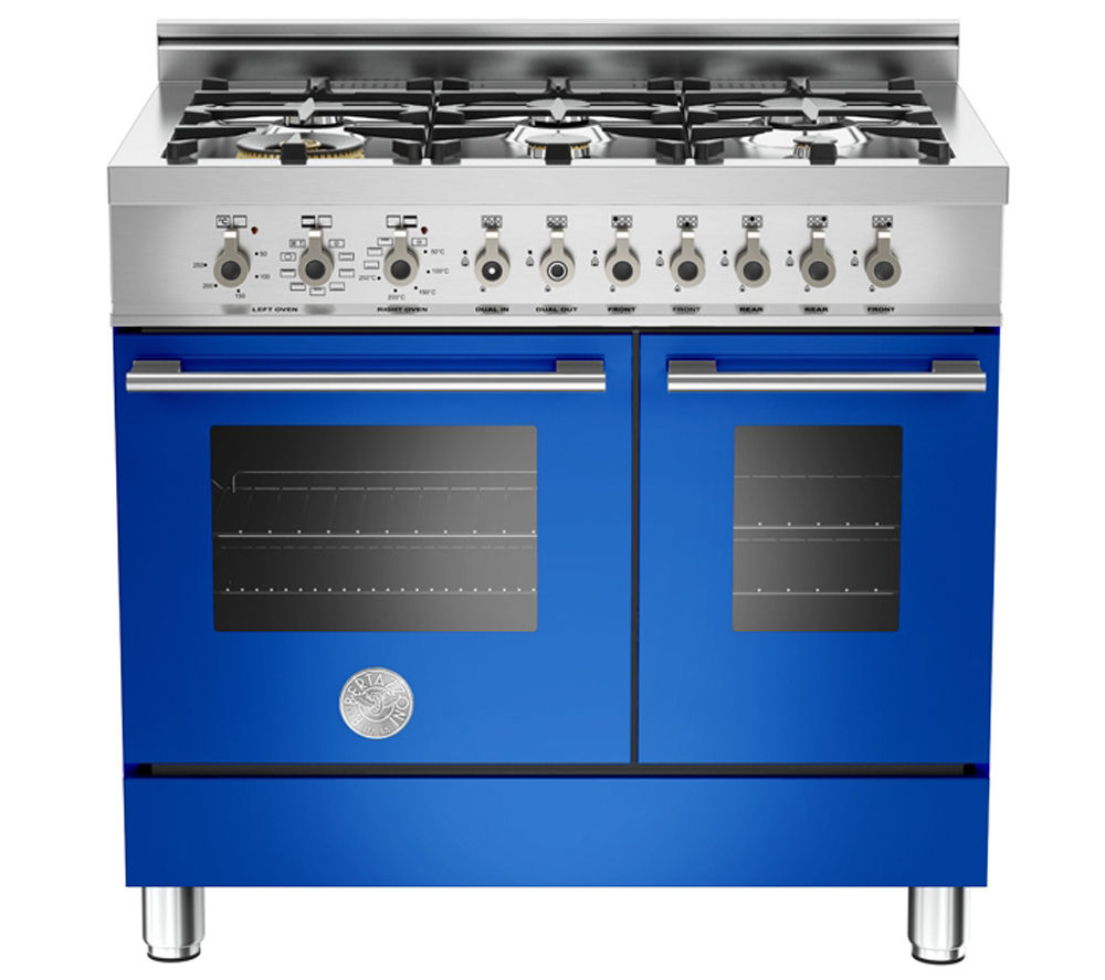 BERTAZZONI Professional 90 Dual Fuel Twin Range Cooker - Blue, Blue