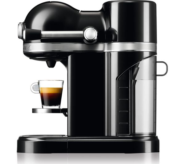 NESPRESSO Artisan Nespresso Hot Drinks Machine with Aeroccino 3 - Onyx Black, Black
