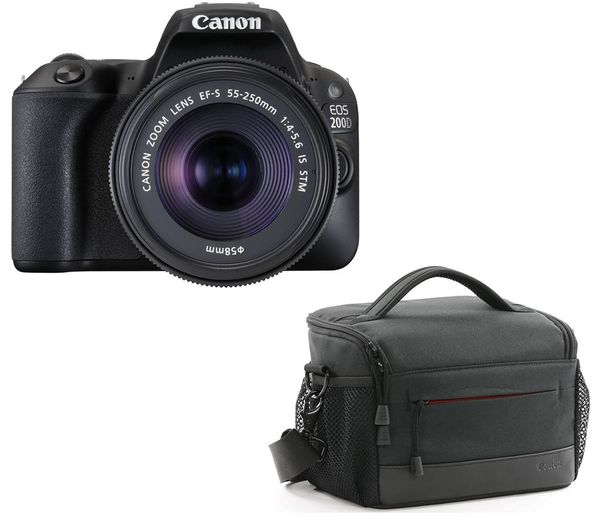 CANON EOS 200D DSLR Camera with EF-S 18-55 mm f/4-5.6 DC Lens & Bag Bundle