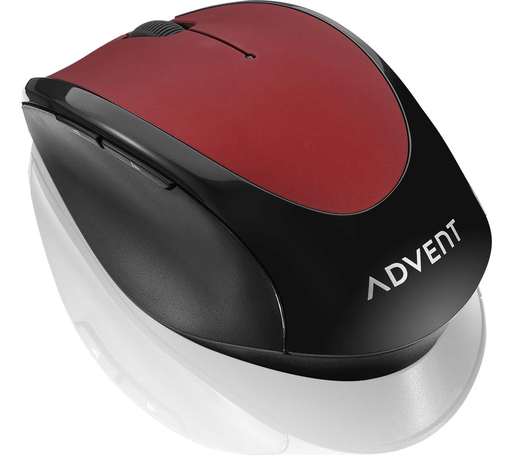 ADVENT AMWLRD19 Wireless Optical Mouse - Red & Black, Red
