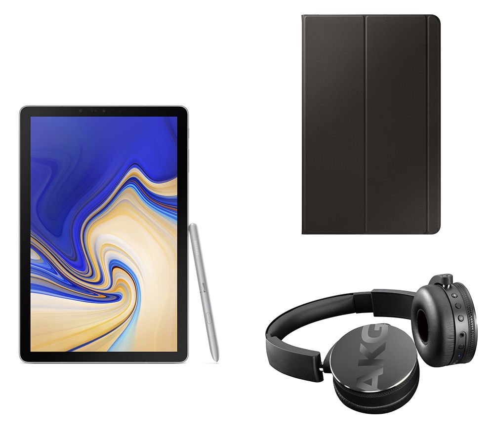 SAMSUNG Galaxy Tab A 10.5" Tablet, C50BT Wireless Bluetooth Headphones & Galaxy Tab A Smart Cover Bundle - 32 GB, Grey, Grey