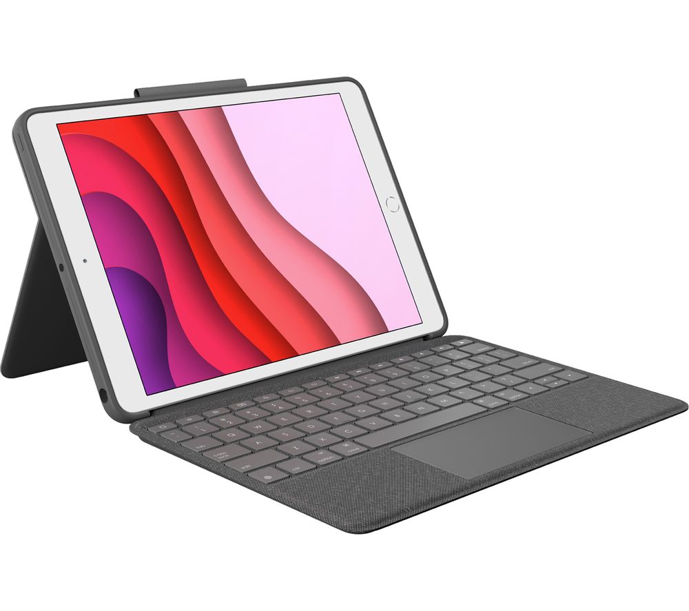 LOGITECH Combo Touch iPad 10.2" Keyboard Folio Case - Grey, Grey