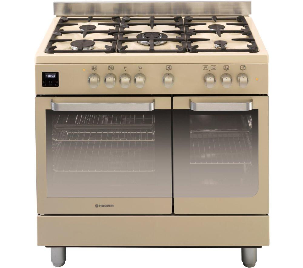 HOOVER HGD9395IV Dual Fuel Range Cooker - Ivory & Stainless Steel, Stainless Steel