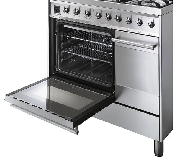 SMEG Symphony 90 Dual Fuel Range Cooker - Stainless Steel, Stainless Steel