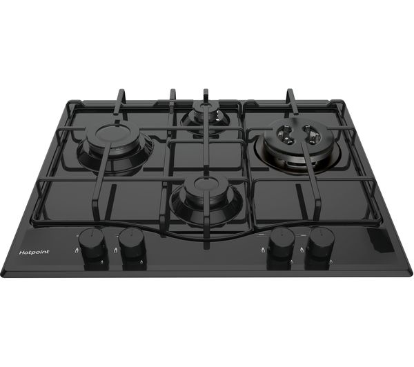 HOTPOINT PCN 642 T/H Gas Hob - Black, Black