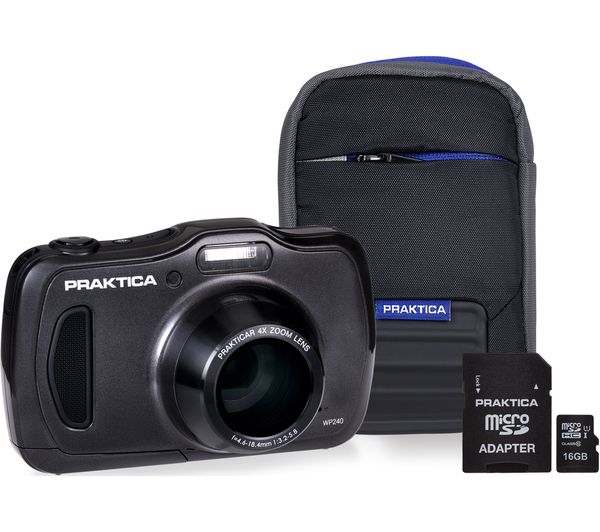 PRAKTICA Luxmedia WP240-GY Compact Camera & Accessories Bundle - Graphite, Graphite