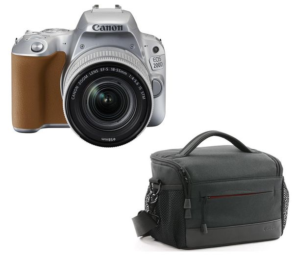 CANON EOS 200D DSLR Camera, EF-S 18-55 mm f/4-5.6 DC Lens & Bag Bundle