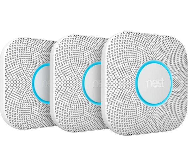 NEST Protect 2nd Generation Smoke and Carbon Monoxide Alarms - Triple Pack, Battery Operated